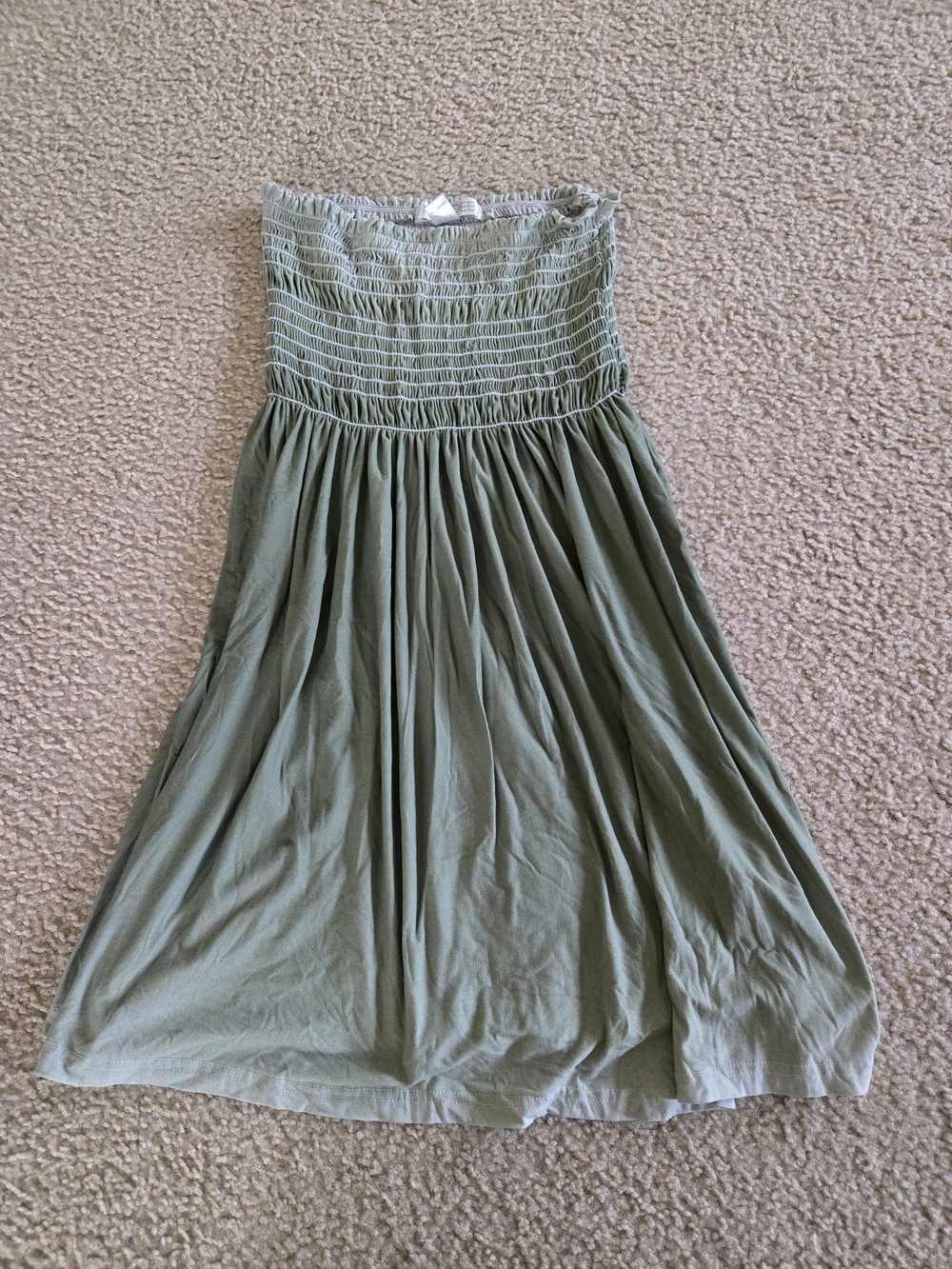 mandee Women's Strapless Sundress - Olive Green & White Ombre